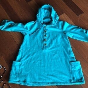 4/$25 Susan Graver Aqua Hoodie S/M